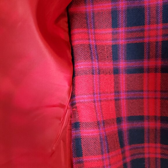 Talbots Plaid Wool Blend Career Academia Lined Faux Wrap Skirt Size 14 - Picture 5 of 10
